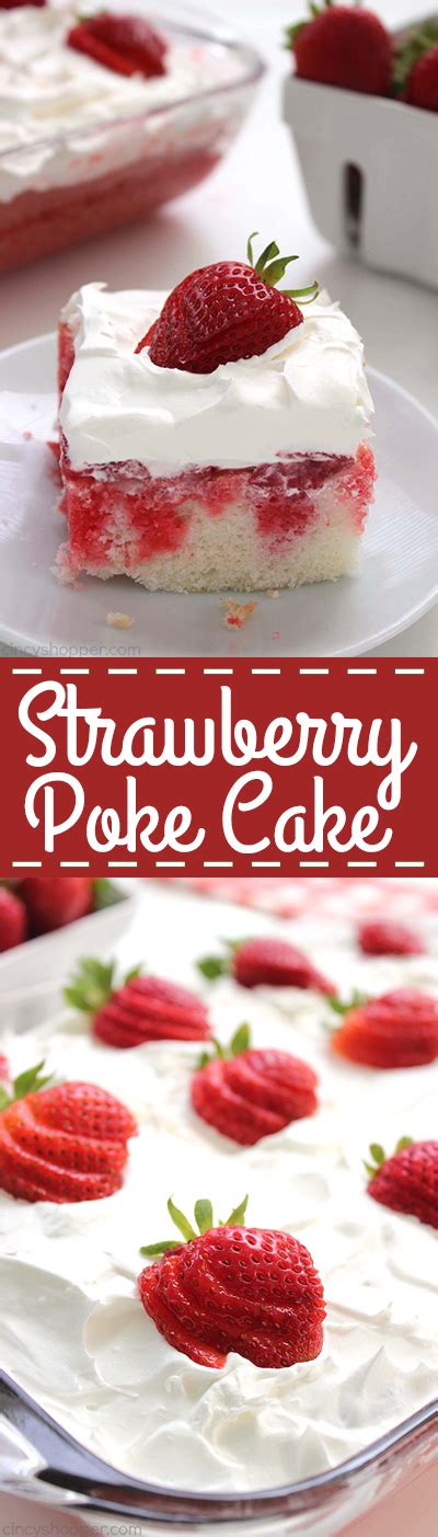 Mix the strawberries, cool whip, and jello and put them in the refrigerator until it is thick but not solid. Strawberry Poke Cake - CincyShopper