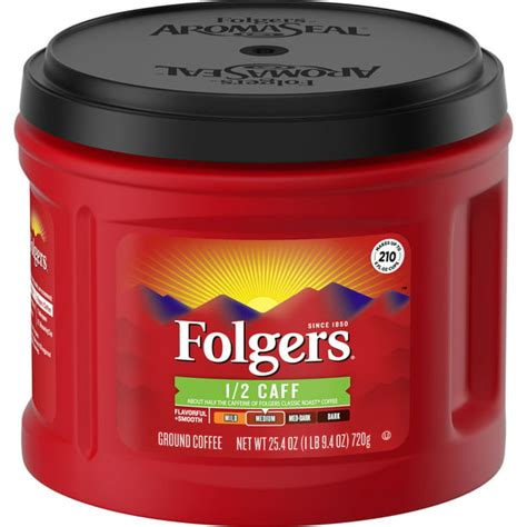 Folgers Half Caff Ground Coffee Medium Roast 254 Ounce