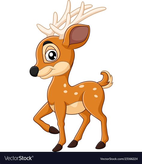 Cute Deer Cartoon Royalty Free Vector Image Vectorstock