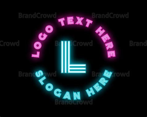 Neon Light Lettermark Logo Brandcrowd Logo Maker