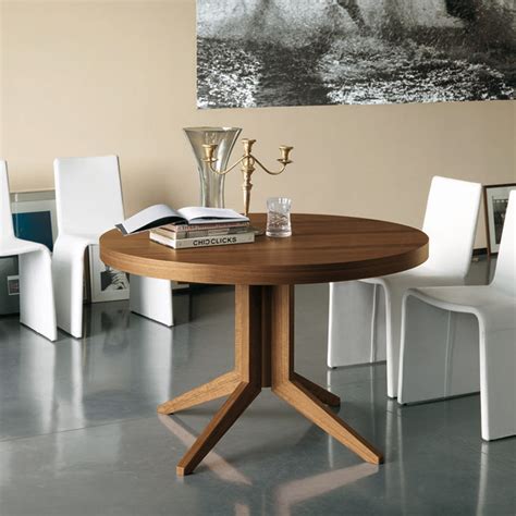 Porada Bryant Round Extending Wooden Dining Table Contemporary