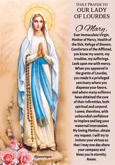 Oración A Nuestra Señora De Lourdes Prayers To Mary Lady Of Lourdes