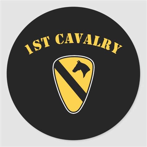 1st Cavalry Division Classic Round Sticker Zazzle Cavalry Round