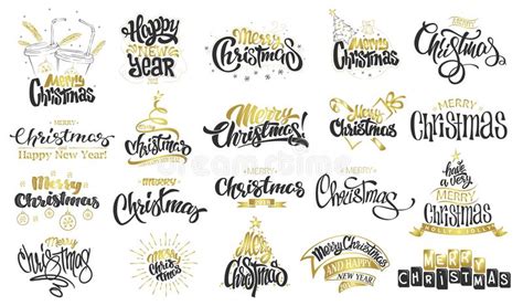 vrolijke kerstmis gelukkig nieuwjaar het met de hand geschreven moderne borstel van letters