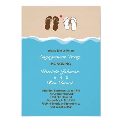Flip Flops Engagement Party Invitation | Engagement party, Engagement ...
