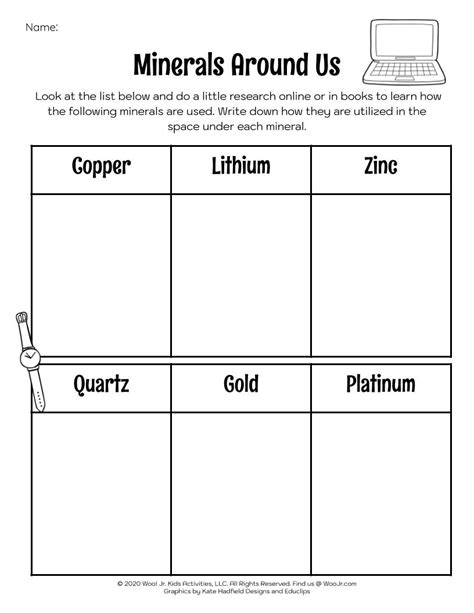 Minerals In Our Daily Life Worksheet Woo Jr Kids Activities