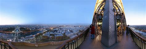 Evening View Over Paris From The Eiffel Tower 360 Panorama 360cities