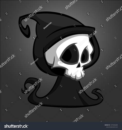 Cartoon Little Grim Reaper Illustration Cute 스톡 일러스트 1475492684