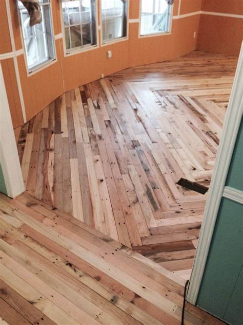 Applying wood flooring can add value, beauty, intimacy, and the traditional themes of modern. Pallet Flooring Cheaper Than Wood - DIY - Easy Pallet Ideas