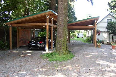 Keep your car dry and secure by building a wooden carport next to your home! c/a :: covell carport