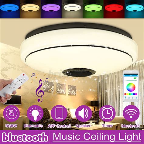 4 or more for $45.62/ea. LED Ceiling Light 256 Colors RGB bluetooth Music Speaker ...