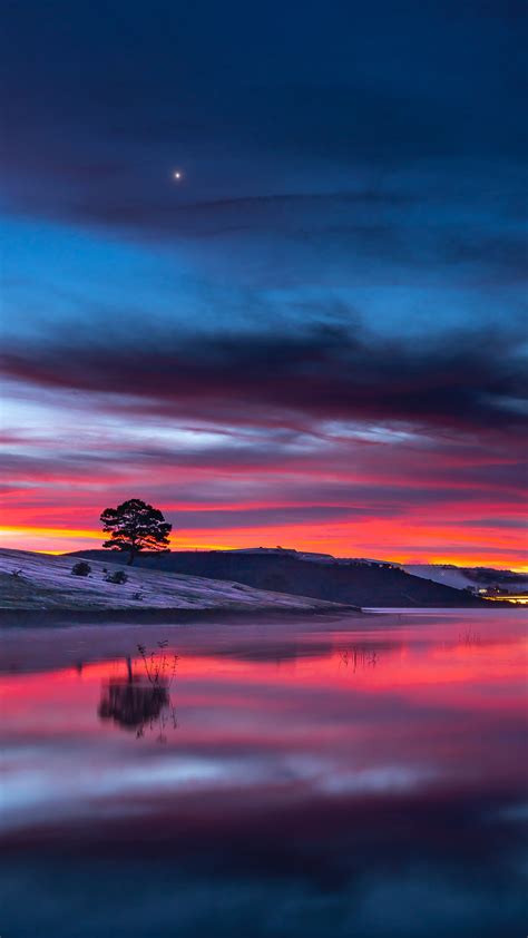 2160x3840 Sunset Clouds Reflection In Lake 8k Sony Xperia Xxzz5