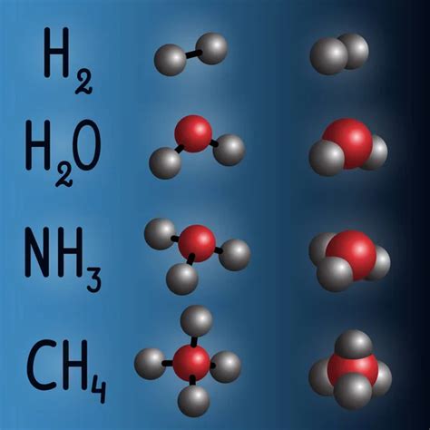 Chemical Formula And Molecule Model Of Methane Ch4 Stock Vector Image