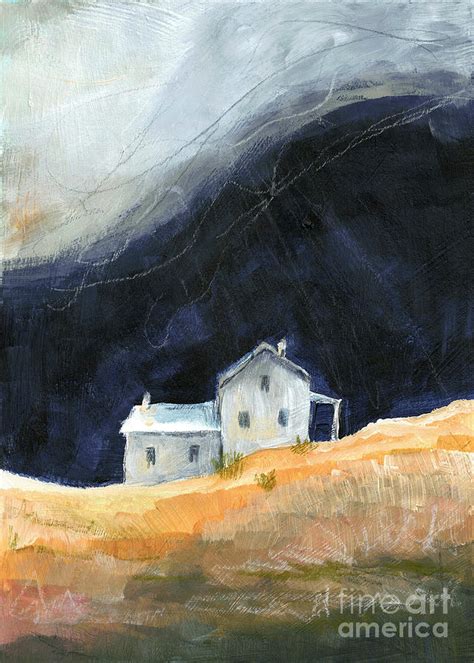 Farmhouse With Dramatic Sky Painting By Jill Battaglia Fine Art America