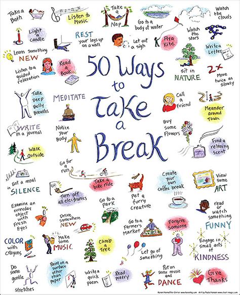 50 Ways To Take A Break Infographic Brain Breaks For Adults