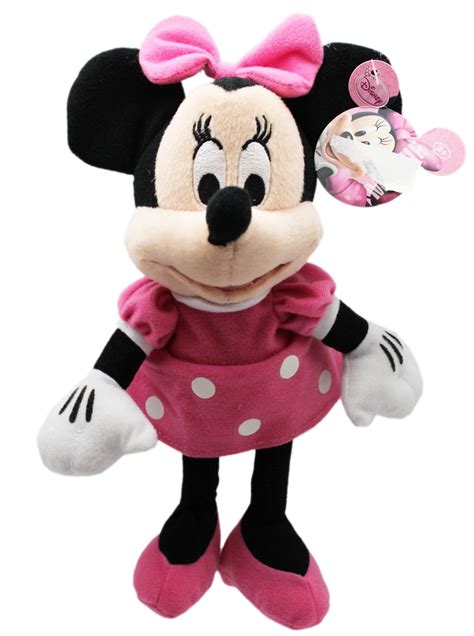Disneys Minnie Mouse In Pink Polka Dot Dress Small Kids Plush Toy 9in