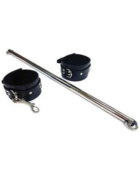 Rouge Leather Expandable Spreader Bar And Cuffs Set Bondage Sex Toy