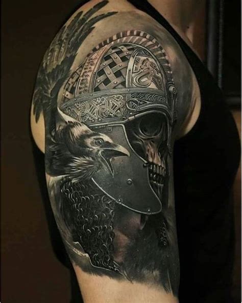 Search Inspiration For A Realistic Tattoo Viking Tattoos Skull