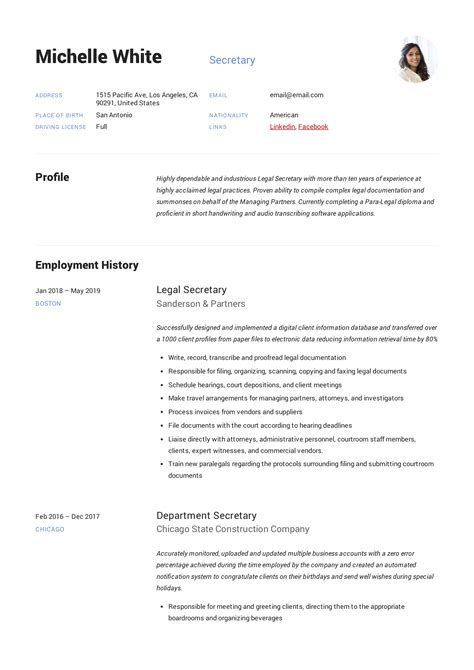 Secretary Resume And Writing Guide 12 Template Samples Pdf