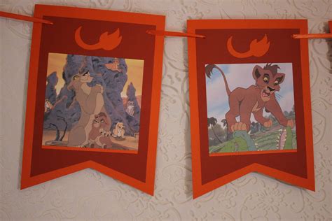 Disneys Lion King Banner ~ Colorful Storybook Bunting ~ 10 Flags ~ 9