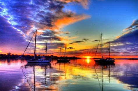 Three Sail Boats At Sunrise God Is Amazing Amazing Pics Great