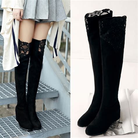 Lace Up Thigh High Boots 2016 Spring Summer Knee High Boots Womern Sex