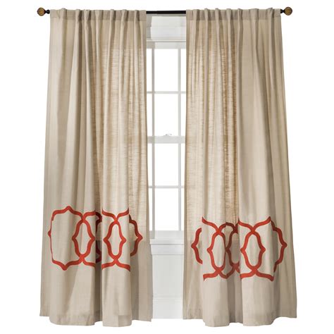 Threshold Fretwork Border Curtain Panel Panel Curtains Orange