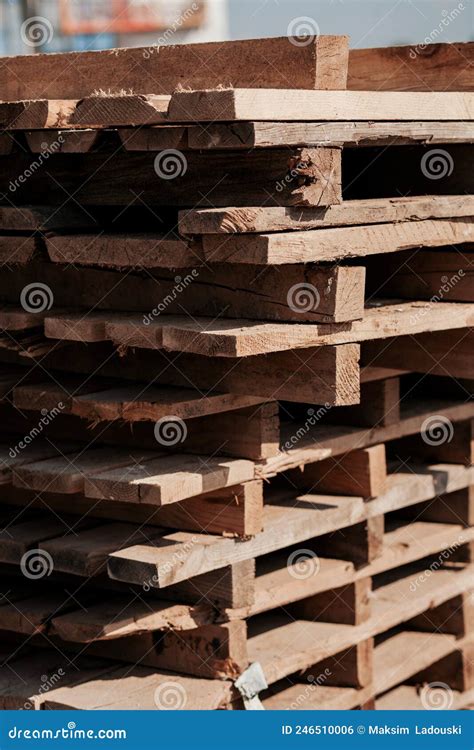 Old Wooden Pallets Stock Photo Image Of Factory Labor 246510006