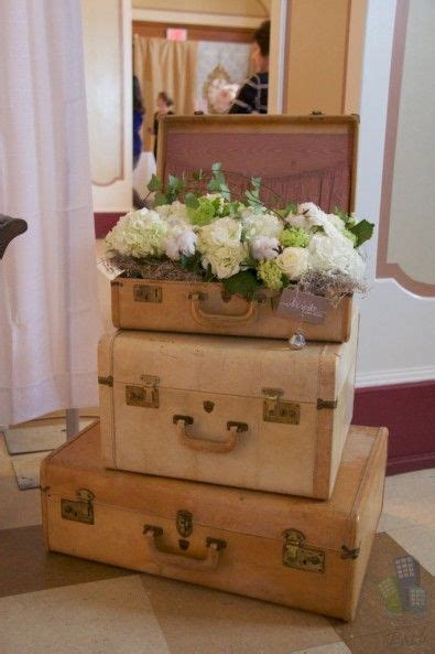 Vintage Suitcases With Flowers Vintage Suitcase Decor Suitcase Decor