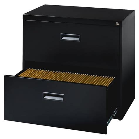 2 drawer steel file cabinet. Lorell® 2-Drawer Black Steel Letter-Size Lateral File ...