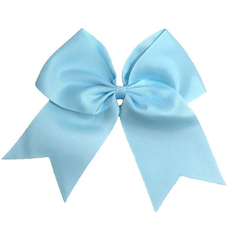 1 Light Blue Cheer Bow For Girls 7 Large Hair Bows With Ponytail
