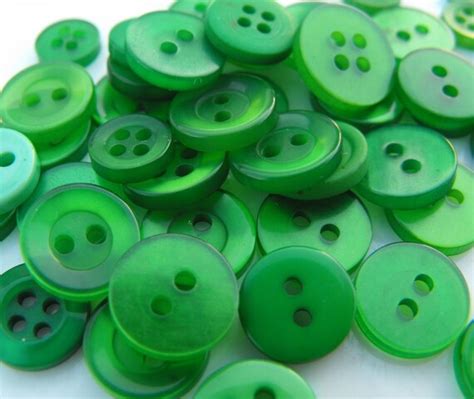 Green Buttons 50 Small Assorted Round Sewing Crafting Bulk Etsy