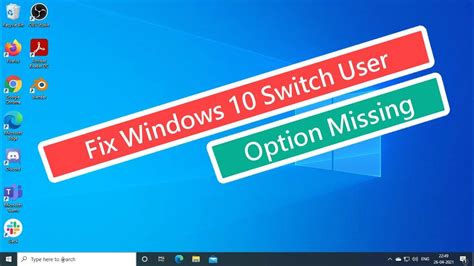 Fix Windows 10 Switch User Option Missing Youtube