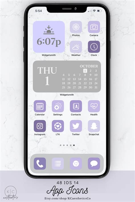 Customize Your Iphone Home Screen With This Light Purple Aesthetic Get