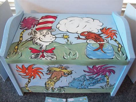 Dr Seuss Character Themed Childrens Wooden Toy Box