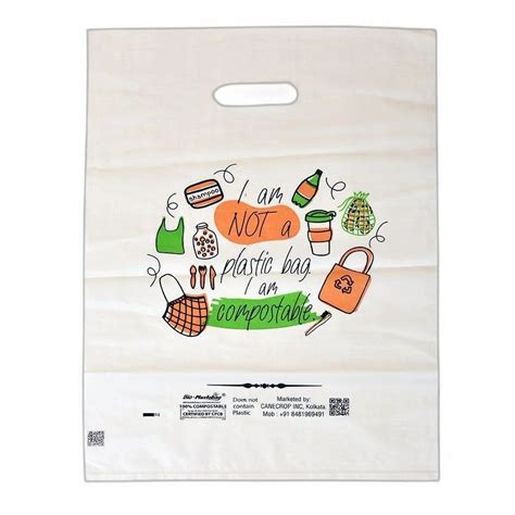 14 X 20 Inch Compostable Plastic D Cut Bag Holding Capacity 10 Kg At