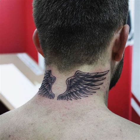 Cool Back Of Neck Wings Tattoo Cool Neck Tattoos For Men Best Neck