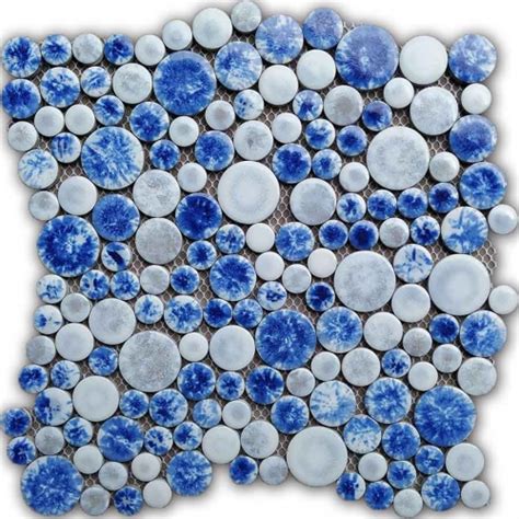 Blue Pebble Mosaic Bathroom Tiles Semis Online