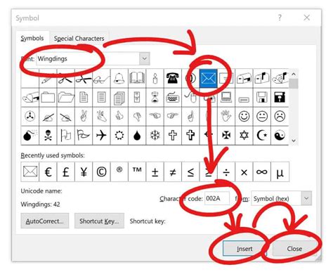 Mail Symbol In Word