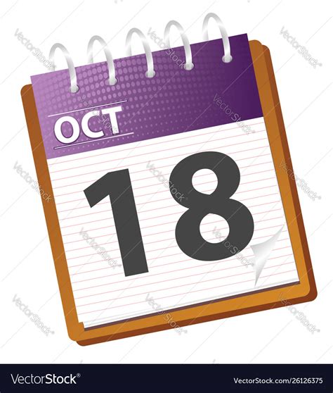 Calendar October Royalty Free Vector Image Vectorstock