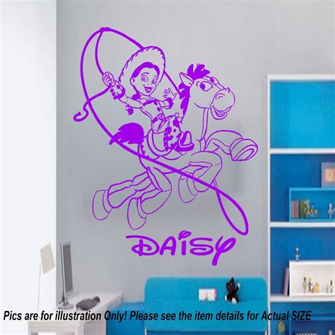 Toy Story Jessie Wall Sticker With Personalised Name Sticker Nursery Decor Ebay