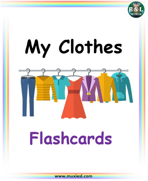 My Clothes Flashcards Muxi Esl World