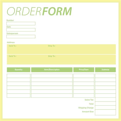 9 Best Images Of Free Printable Blank Order Forms Free