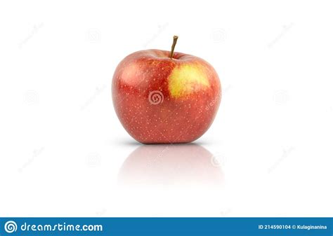 One Red Apple Is Isolated On A White Background Stock Photo Image Of