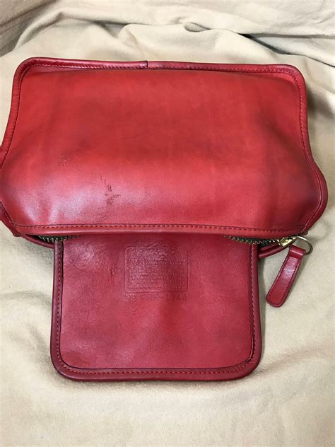 Vintage Coach Red Coach Shoulder Bag Made In New York Usa
