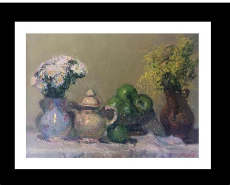 Joan Sola Puig Still Life Truit And Jars Original Impressionist Oil