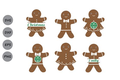 Gingerbread Man SVG, Christmas SVG, Gingerbread Monogram svg, Svg, Dxf