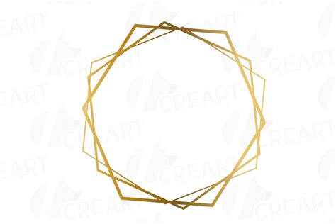 Elegant Wedding Geometric Golden Frames Lineal Frames Png 156621