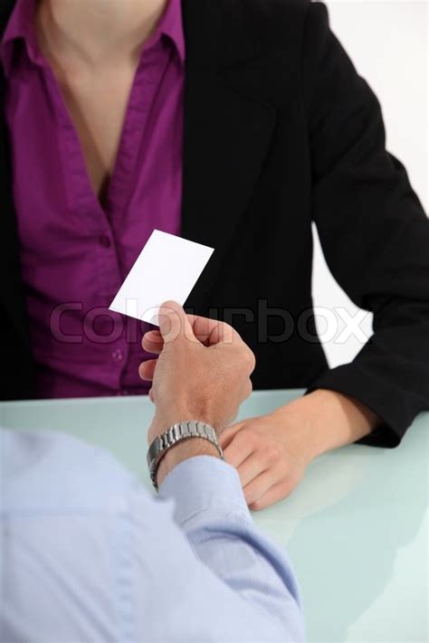 Businessman Giving His Business Card Stock Image Colourbox