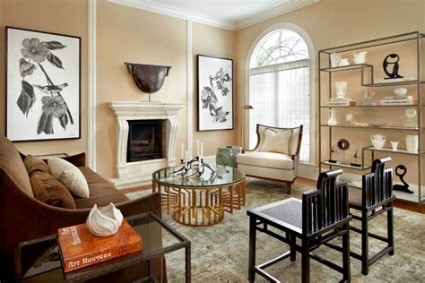 Neutral Eclectic Living Room With Arched Window Hgtv